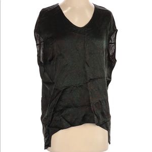 Zara Green patterned silk High Low cut top